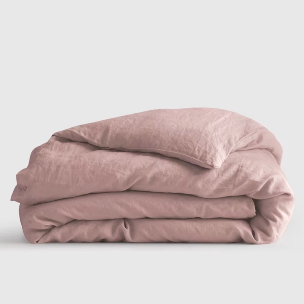 Quince Pink Duvet Cover Soft and Sophisticated Bedding NWOT